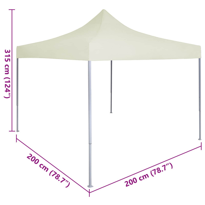 Namiot Imprezowy Kremowy 200 x 200 x 315 cm Materiał Oxford