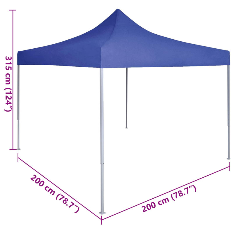 Namiot Imprezowy Niebieski 200 x 200 x 315 cm Materiał Oxford