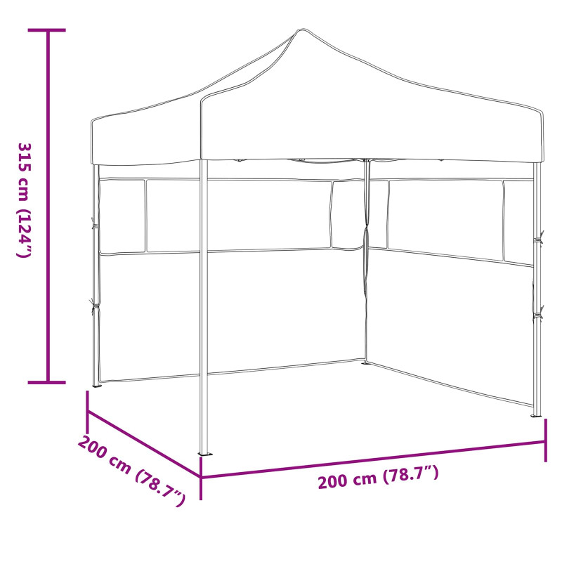 Namiot Imprezowy Kremowy 200 x 200 x 315 cm Materiał Oxford