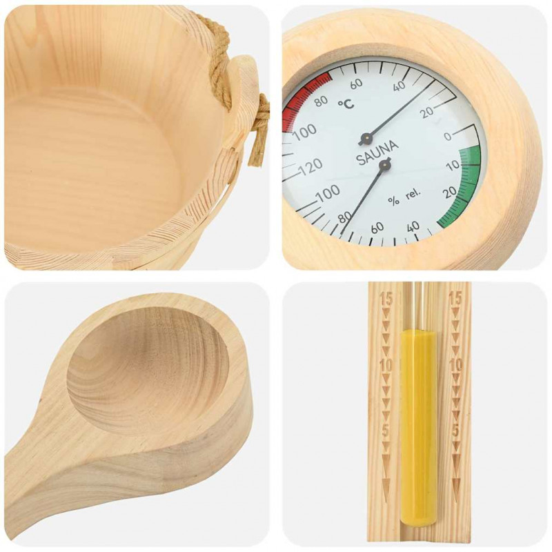 Zestaw akcesoriów do sauny 4 pcs Brązowy