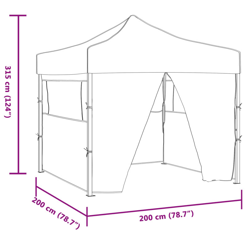 Namiot Imprezowy Kremowy 200 x 200 x 315 cm Materiał Oxford