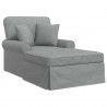 Chaise Lounge z Fartuszkiem z poduszką 3 pcs Jasnoszary tkanina