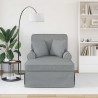 Chaise Lounge z Fartuszkiem z poduszką 3 pcs Jasnoszary tkanina