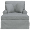 Chaise Lounge z Fartuszkiem z poduszką 3 pcs Jasnoszary tkanina