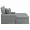 Chaise Lounge z Fartuszkiem z poduszką 3 pcs Jasnoszary tkanina