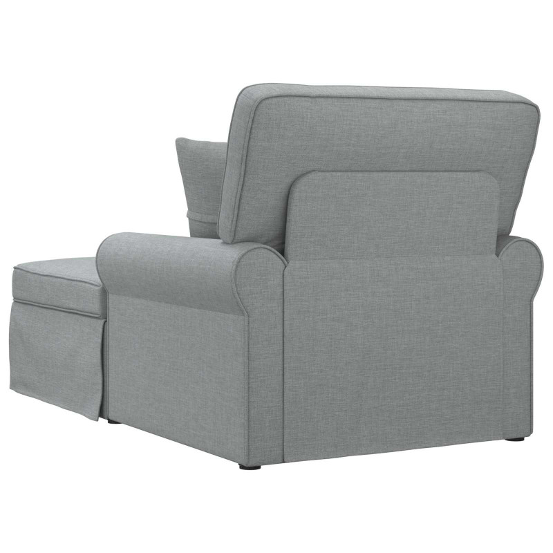 Chaise Lounge z Fartuszkiem z poduszką 3 pcs Jasnoszary tkanina