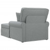 Chaise Lounge z Fartuszkiem z poduszką 3 pcs Jasnoszary tkanina