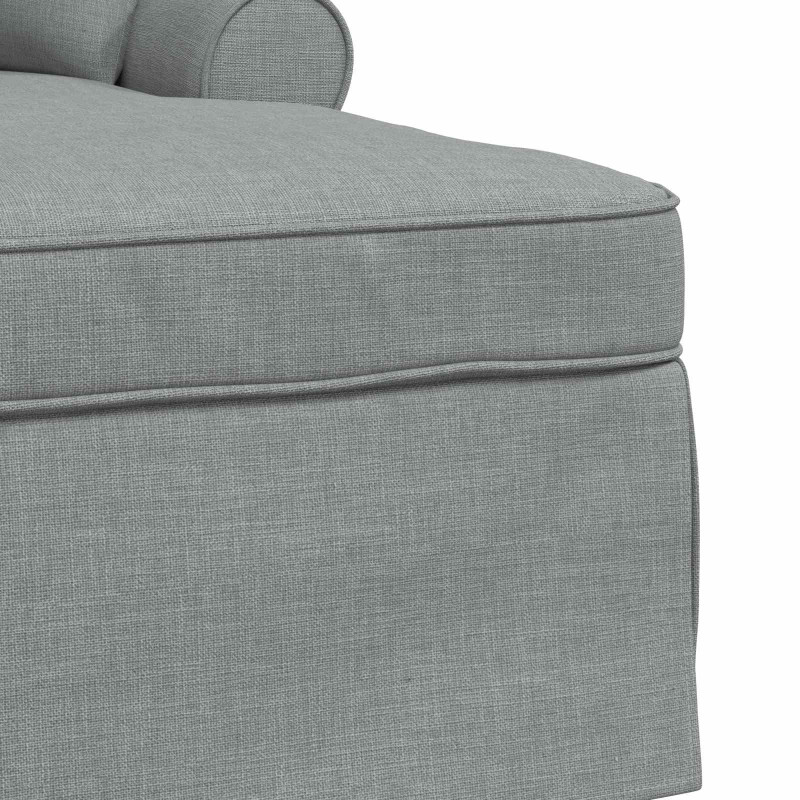 Chaise Lounge z Fartuszkiem z poduszką 3 pcs Jasnoszary tkanina