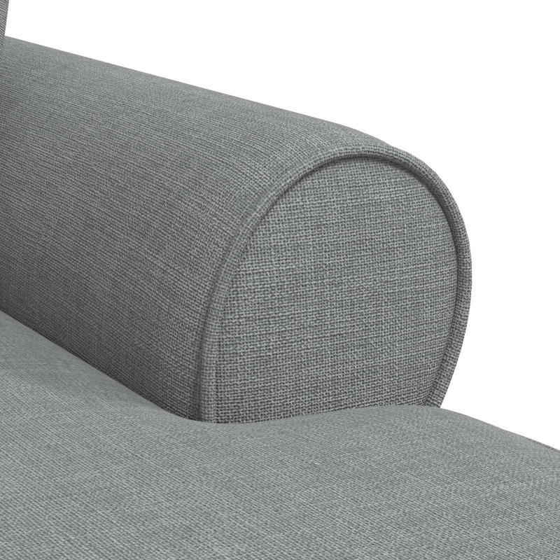 Chaise Lounge z Fartuszkiem z poduszką 3 pcs Jasnoszary tkanina