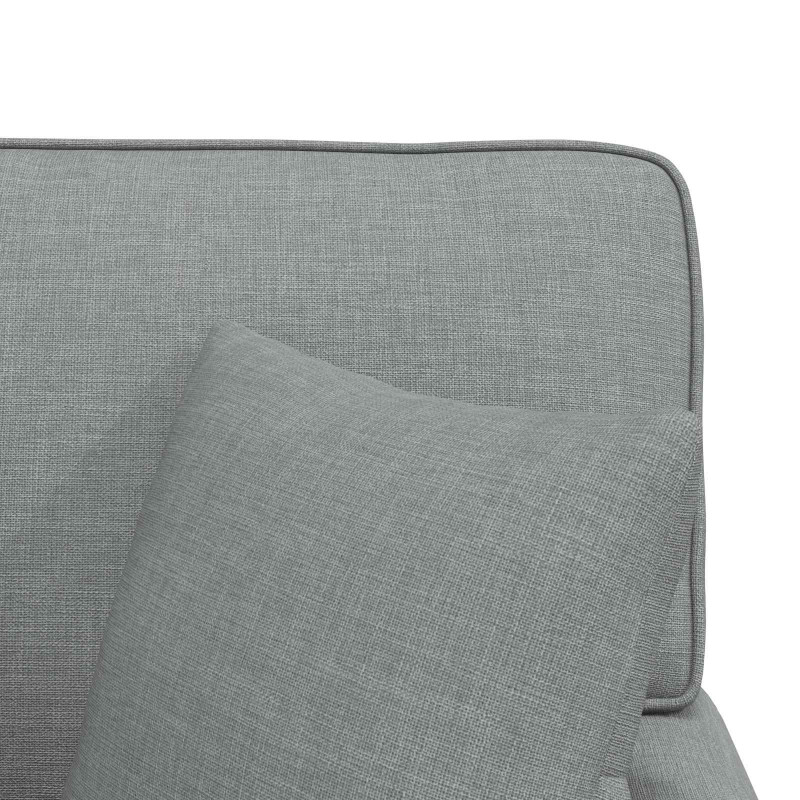 Chaise Lounge z Fartuszkiem z poduszką 3 pcs Jasnoszary tkanina