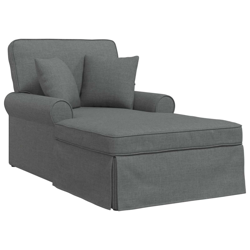 Chaise Lounge z Fartuszkiem 3 pcs Ciemnoszary tkanina