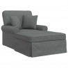 Chaise Lounge z Fartuszkiem 3 pcs Ciemnoszary tkanina