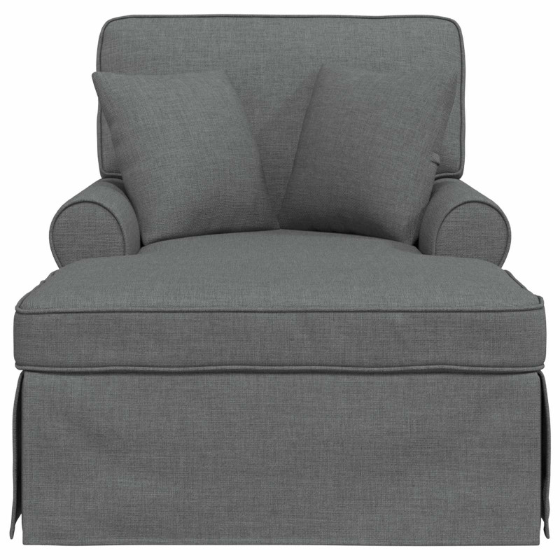 Chaise Lounge z Fartuszkiem 3 pcs Ciemnoszary tkanina