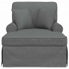 Chaise Lounge z Fartuszkiem 3 pcs Ciemnoszary tkanina