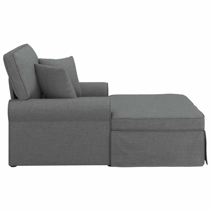 Chaise Lounge z Fartuszkiem 3 pcs Ciemnoszary tkanina