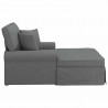 Chaise Lounge z Fartuszkiem 3 pcs Ciemnoszary tkanina