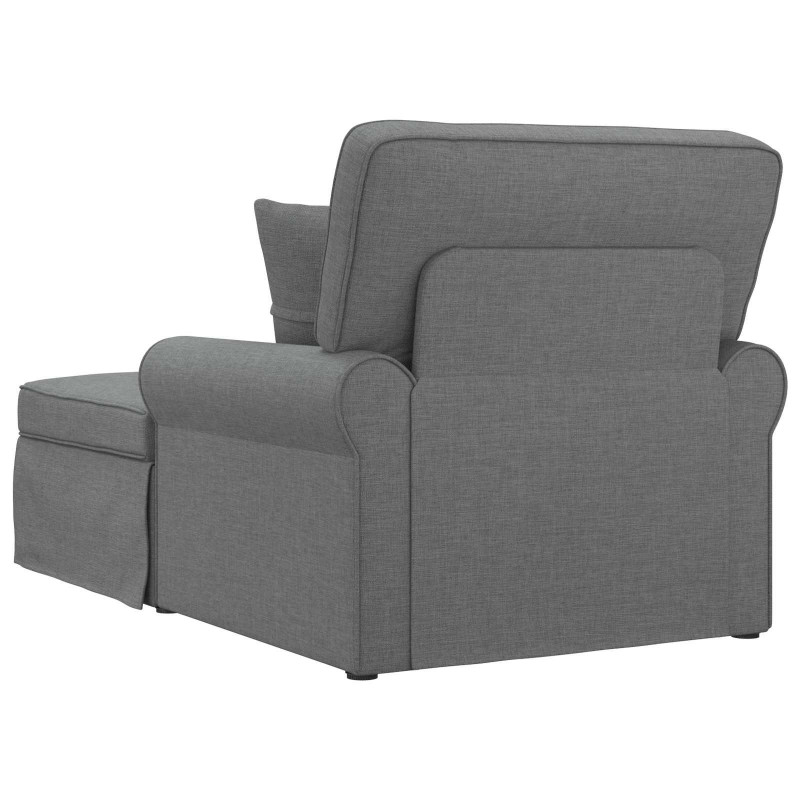 Chaise Lounge z Fartuszkiem 3 pcs Ciemnoszary tkanina
