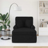 Chaise Lounge z Fartuszkiem z poduszką 3 pcs Czarny tkanina
