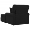Chaise Lounge z Fartuszkiem z poduszką 3 pcs Czarny tkanina