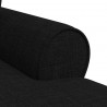 Chaise Lounge z Fartuszkiem z poduszką 3 pcs Czarny tkanina