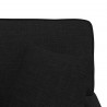 Chaise Lounge z Fartuszkiem z poduszką 3 pcs Czarny tkanina
