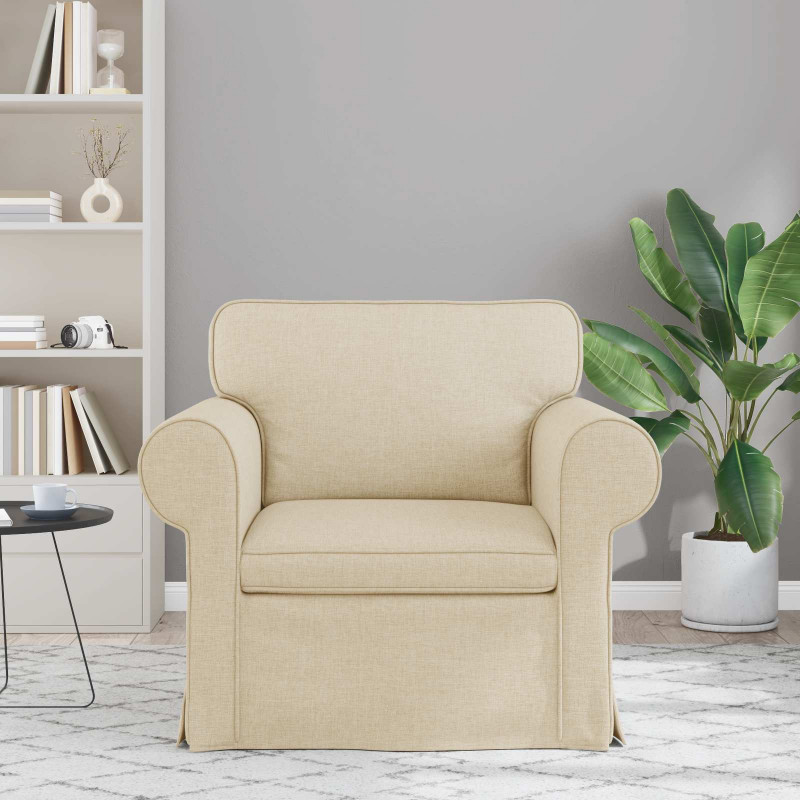 Sofa Kremowy 95 x 82 x 80 cm tkanina