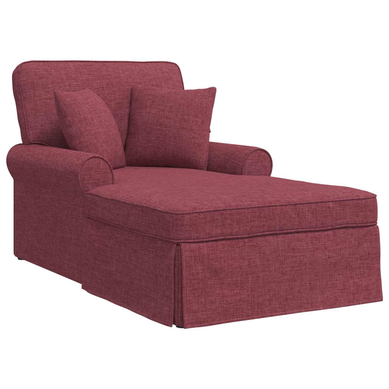 Chaise Lounge z Fartuszkiem 3 pcs Czerwone wino tkanina