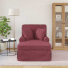 Chaise Lounge z Fartuszkiem 3 pcs Czerwone wino tkanina