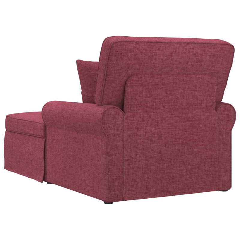 Chaise Lounge z Fartuszkiem 3 pcs Czerwone wino tkanina