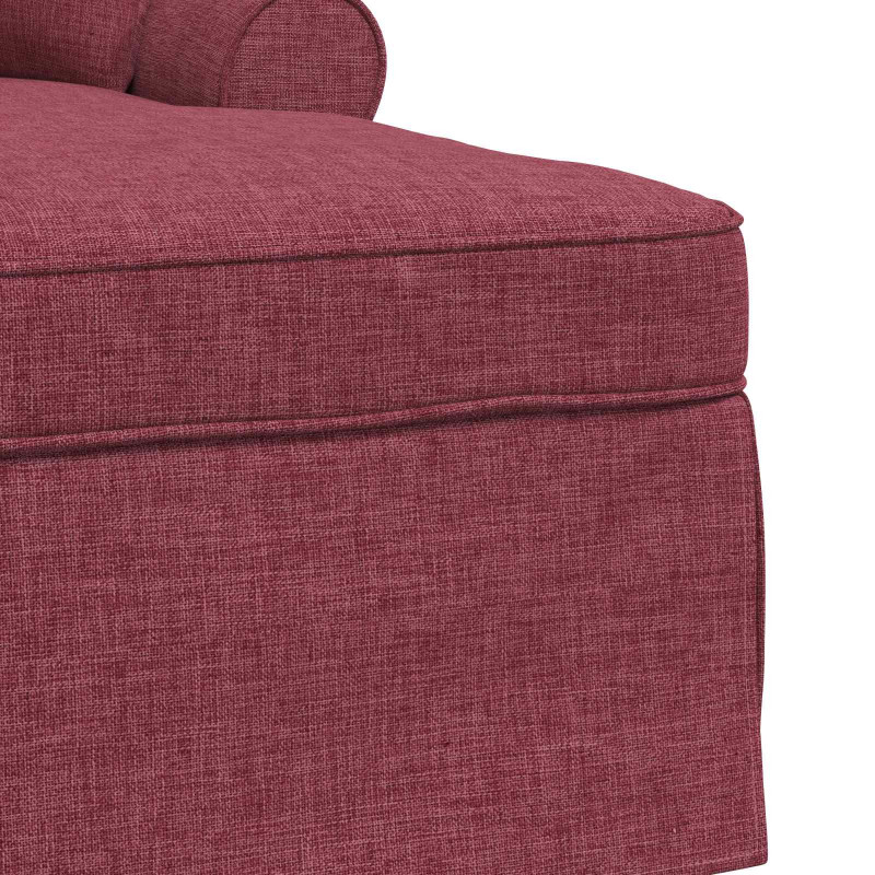 Chaise Lounge z Fartuszkiem 3 pcs Czerwone wino tkanina