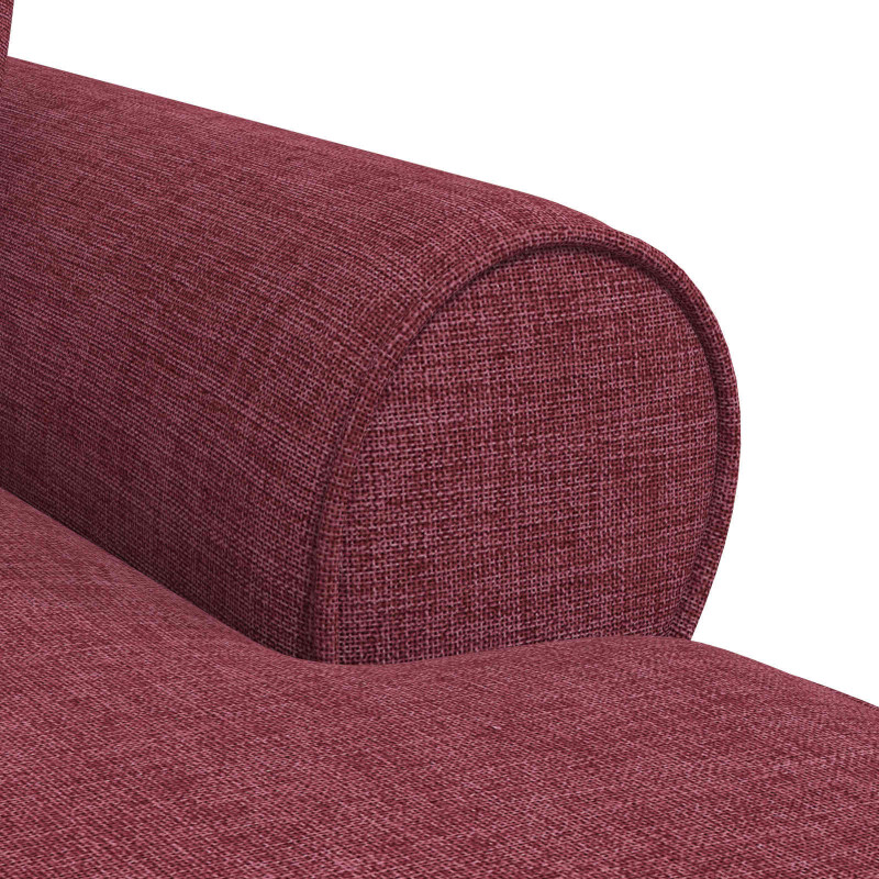 Chaise Lounge z Fartuszkiem 3 pcs Czerwone wino tkanina