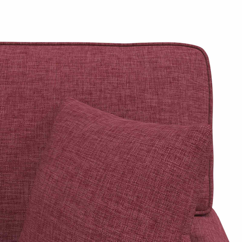 Chaise Lounge z Fartuszkiem 3 pcs Czerwone wino tkanina