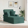 Chaise Lounge z Fartuszkiem 3 pcs Ciemna zieleń tkanina