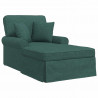 Chaise Lounge z Fartuszkiem 3 pcs Ciemna zieleń tkanina