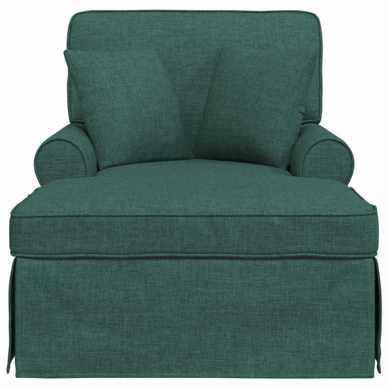 Chaise Lounge z Fartuszkiem 3 pcs Ciemna zieleń tkanina