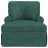 Chaise Lounge z Fartuszkiem 3 pcs Ciemna zieleń tkanina