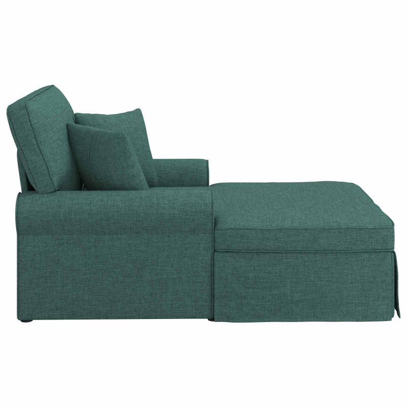 Chaise Lounge z Fartuszkiem 3 pcs Ciemna zieleń tkanina