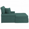 Chaise Lounge z Fartuszkiem 3 pcs Ciemna zieleń tkanina