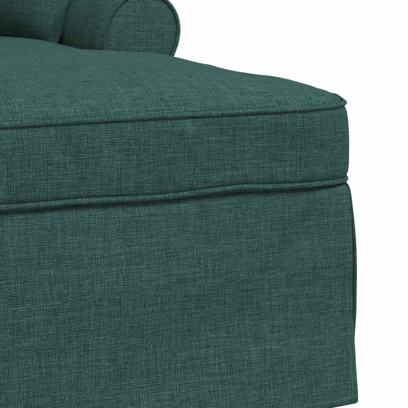 Chaise Lounge z Fartuszkiem 3 pcs Ciemna zieleń tkanina
