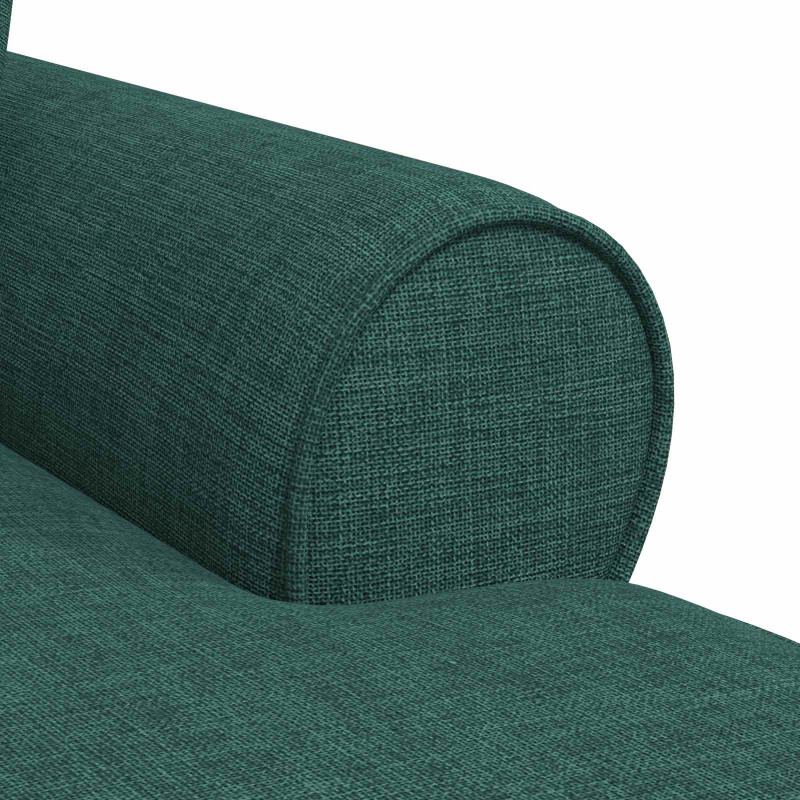 Chaise Lounge z Fartuszkiem 3 pcs Ciemna zieleń tkanina