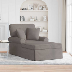 Chaise Lounge z Fartuszkiem 3 pcs Ciemnoszary tkanina