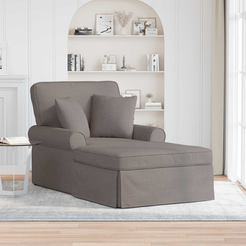 Chaise Lounge z Fartuszkiem 3 pcs Ciemnoszary tkanina