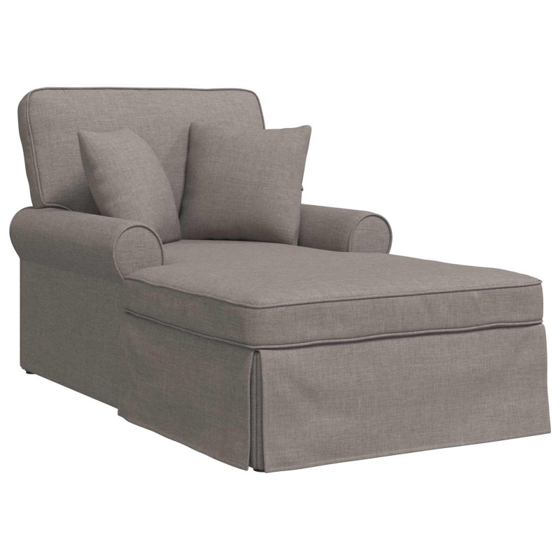 Chaise Lounge z Fartuszkiem 3 pcs Ciemnoszary tkanina