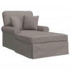 Chaise Lounge z Fartuszkiem 3 pcs Ciemnoszary tkanina