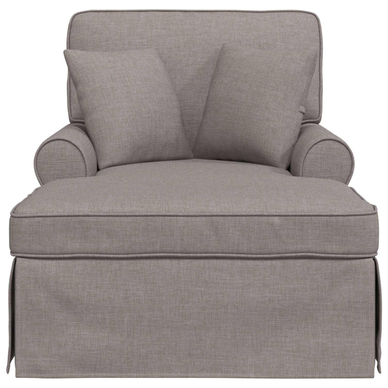 Chaise Lounge z Fartuszkiem 3 pcs Ciemnoszary tkanina