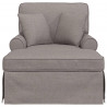 Chaise Lounge z Fartuszkiem 3 pcs Ciemnoszary tkanina