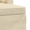 Chaise Lounge z Fartuszkiem z poduszką 3 pcs Kremowy tkanina
