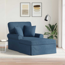 Chaise Lounge z Fartuszkiem z poduszką 3 pcs Niebieski tkanina