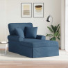 Chaise Lounge z Fartuszkiem z poduszką 3 pcs Niebieski tkanina