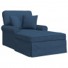 Chaise Lounge z Fartuszkiem z poduszką 3 pcs Niebieski tkanina